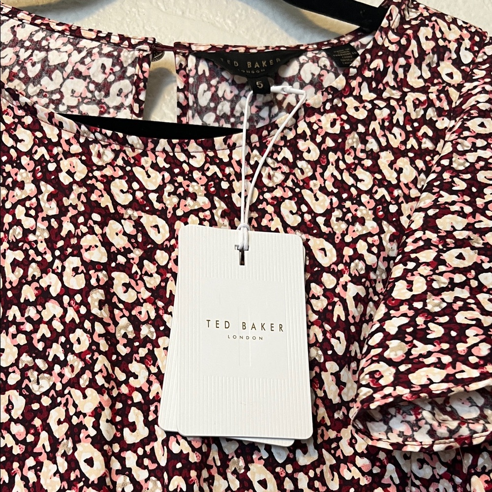 Ted Baker London Sanjaa Maroon Floral Blouse